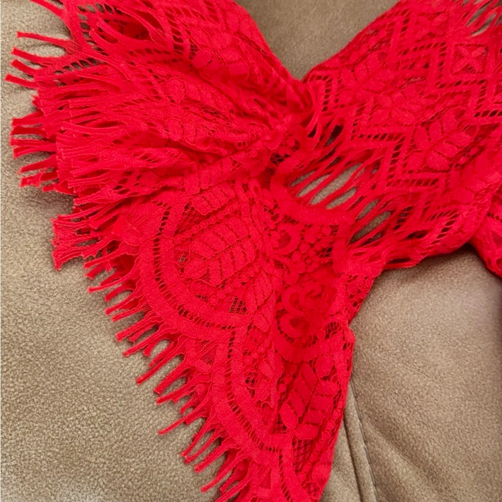 Red Lace Blouse - Picture 5 of 6